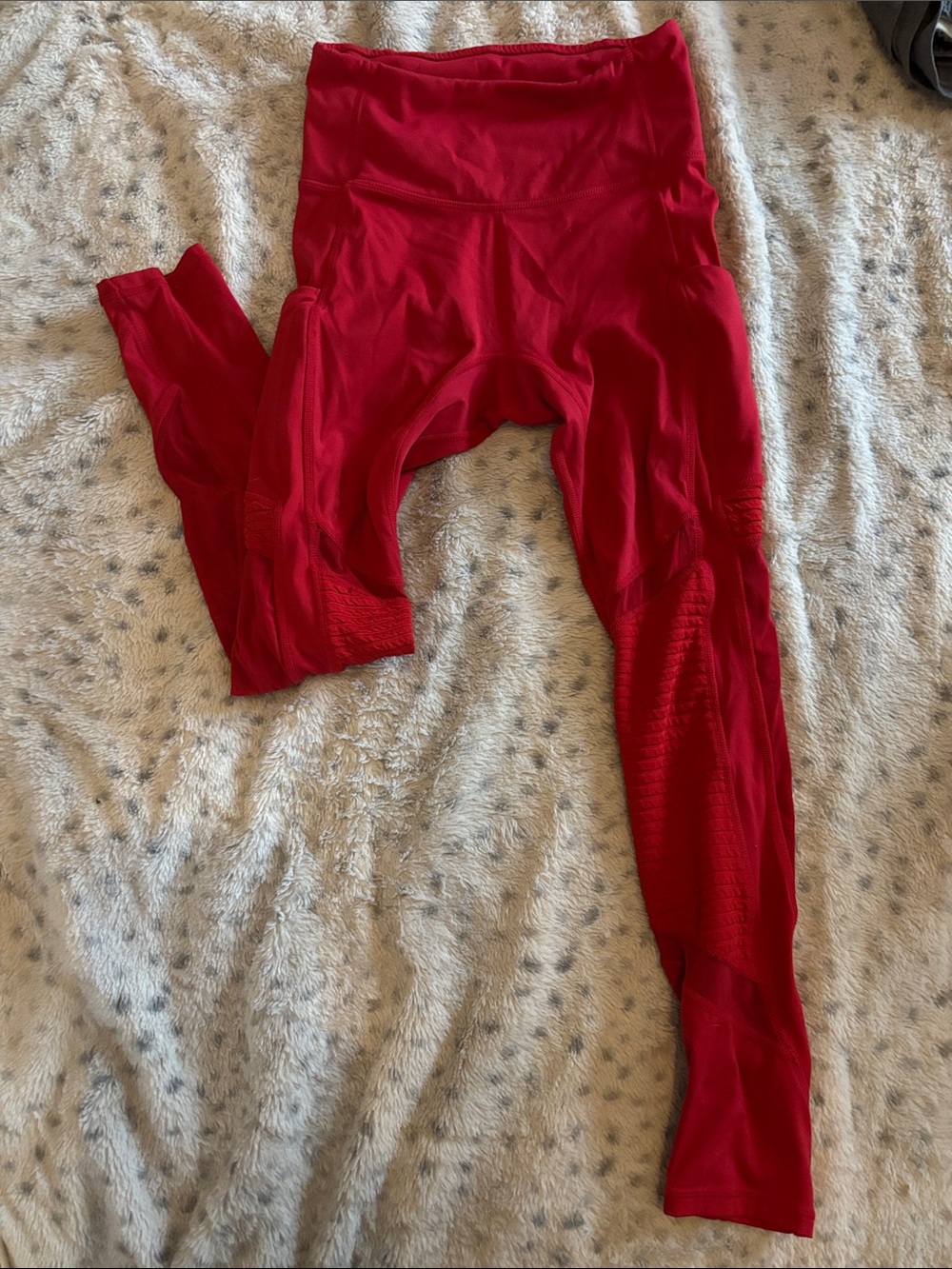 Fabletics Red Seam-Detail Kids Leggings